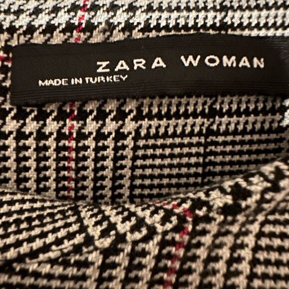 Zara Woman Plaid Short Ruffle Sleeve Dress - Small - Picture 4 of 8